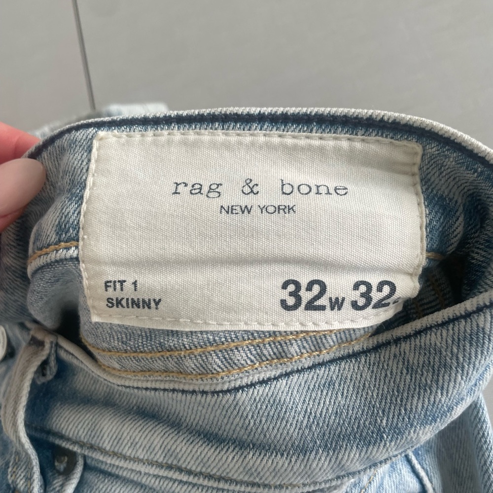 Rag & bone fit 1 skinny men's jeans size 32 in grey.